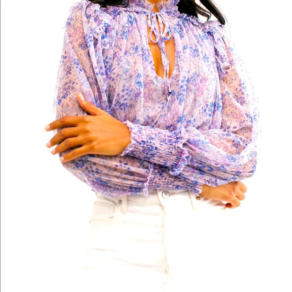 FREE PEOPLE: Lilac sheer dressy top